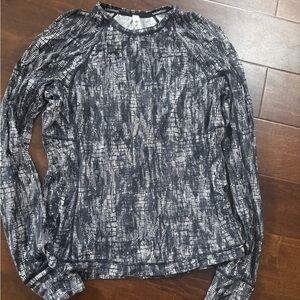 lululemon athletica Black & White Patterned Long Sleeve Top